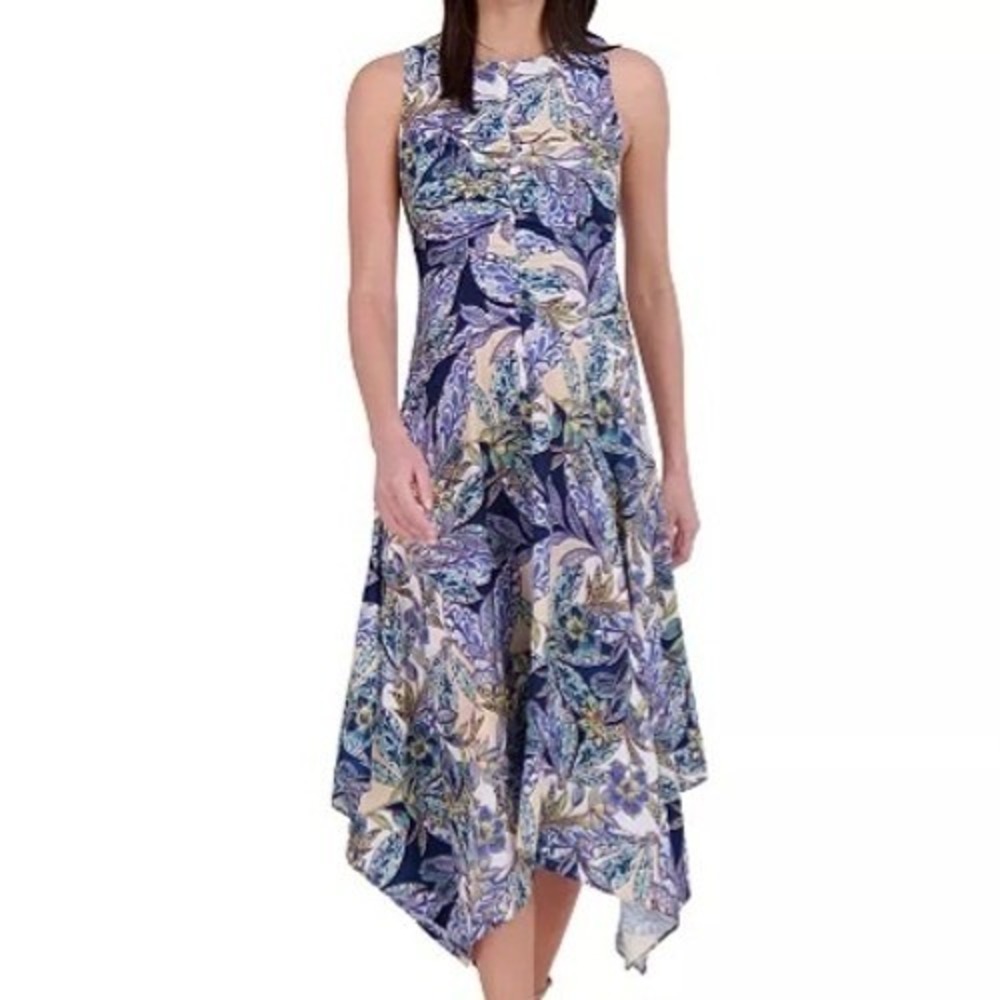 Vince Camuto Printed High Low Hem Sleeveless Multi Dress Womens Size 2 NWT